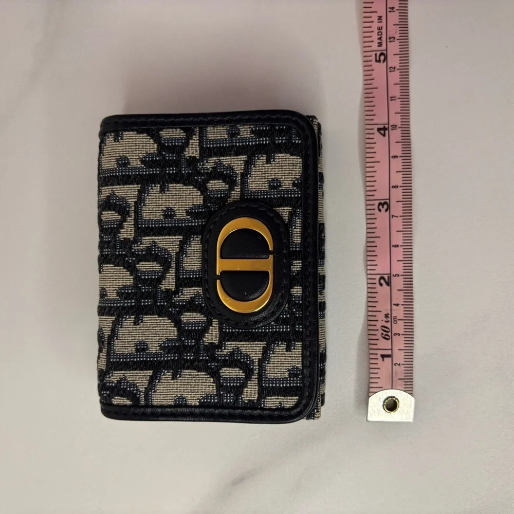 Dior Oblique Compact Wallet Blue